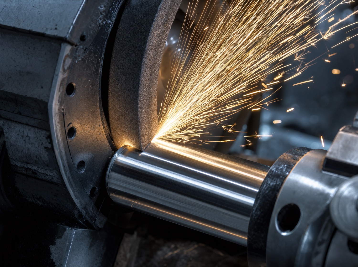 Precision grinding an ejector pin